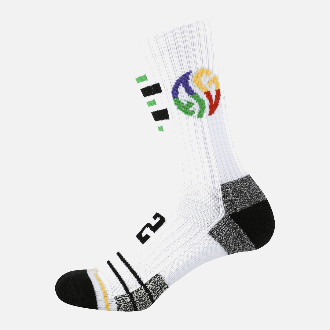 Aaron Gordon High Sock : White/Green - 361 Degrees
