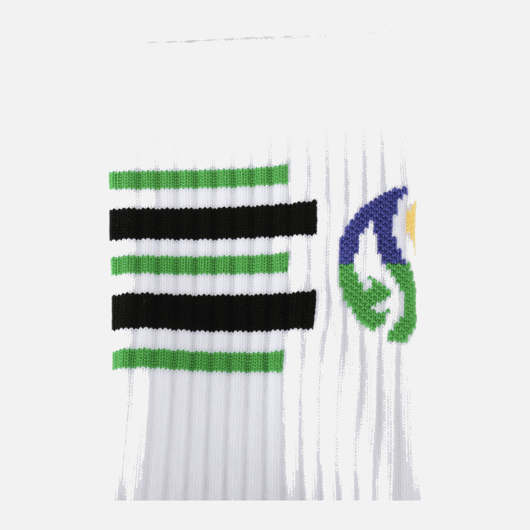 Aaron Gordon High Sock : White/Green - 361 Degrees